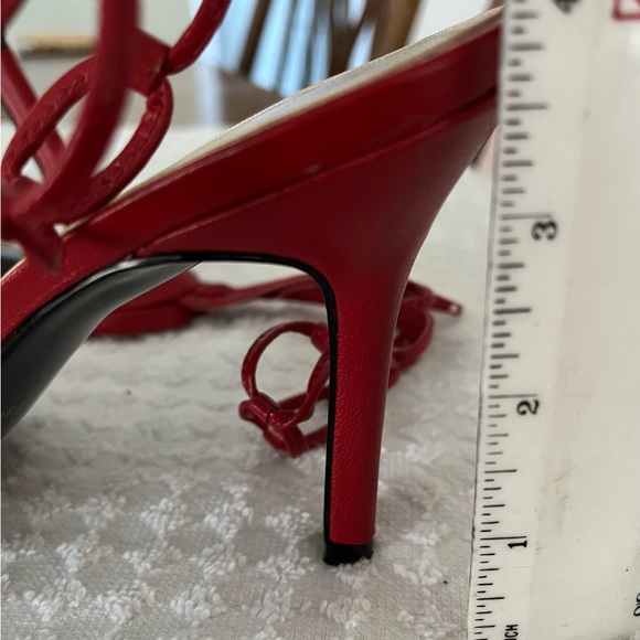 COLIN STUART Size 7 Red High Heel Ankle Strap Sandals - Picture 7 of 7